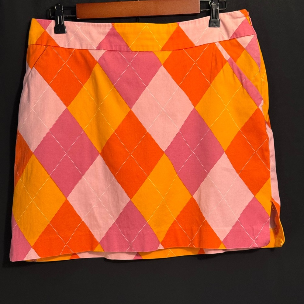 ⛳️ Loudmouth Golf Ladies Skort | Pink & Orange Argyle | Size
